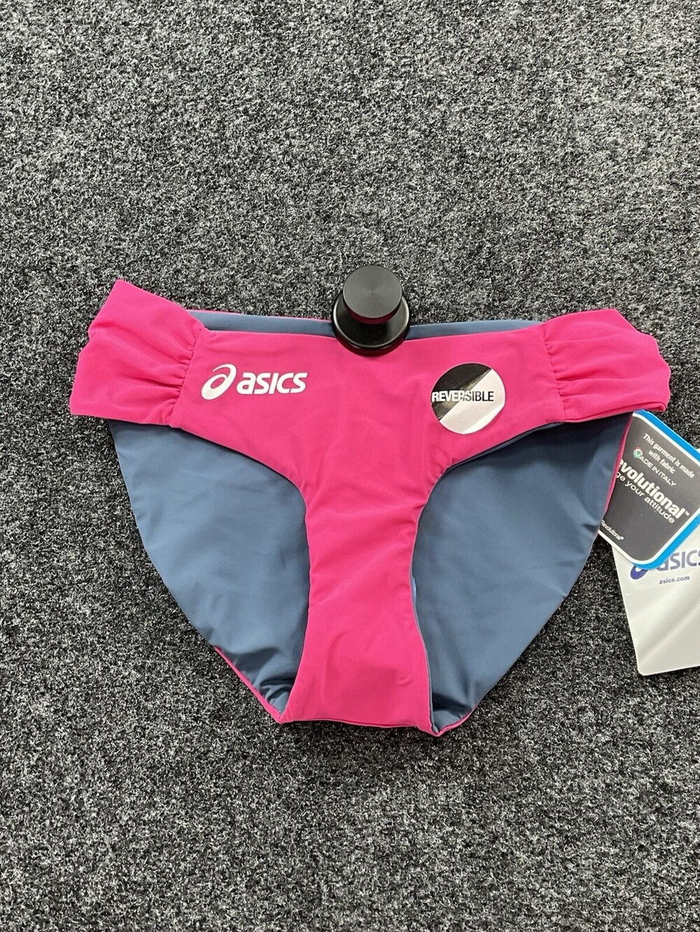 ASICS Reversible Bikini Bottom Women's Medium Pink Gray Swim Bottom NWT BV2157